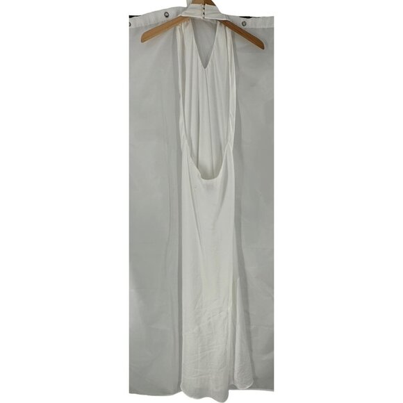 Show Me Your Mumu Jasmine White Satin Halter Maxi Dress Size Medium - Picture 7 of 11